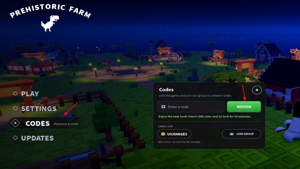 redeem prehistoric farm codes