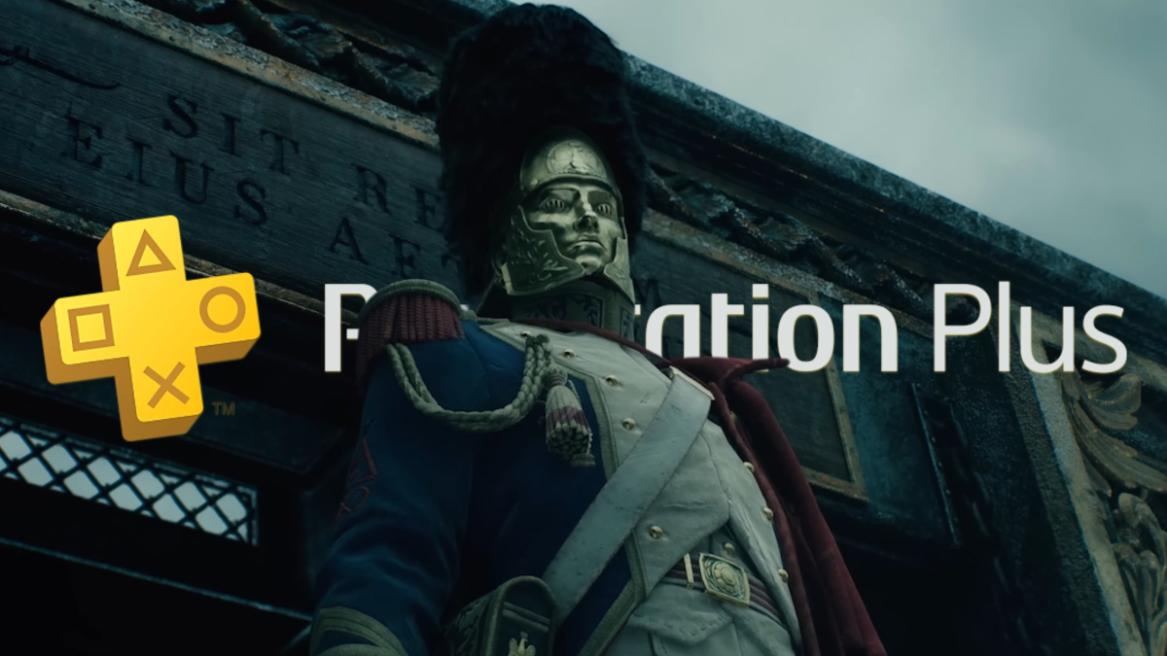 Soldiers in Napoleon's army in Valor Mortis with the PS Plus logo in the background.