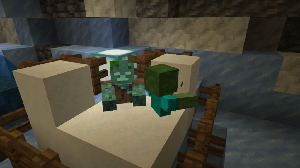 zombie converting into a frostbite in powdered snow